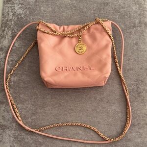 Chanel Peach Quilted Crossbody Bag